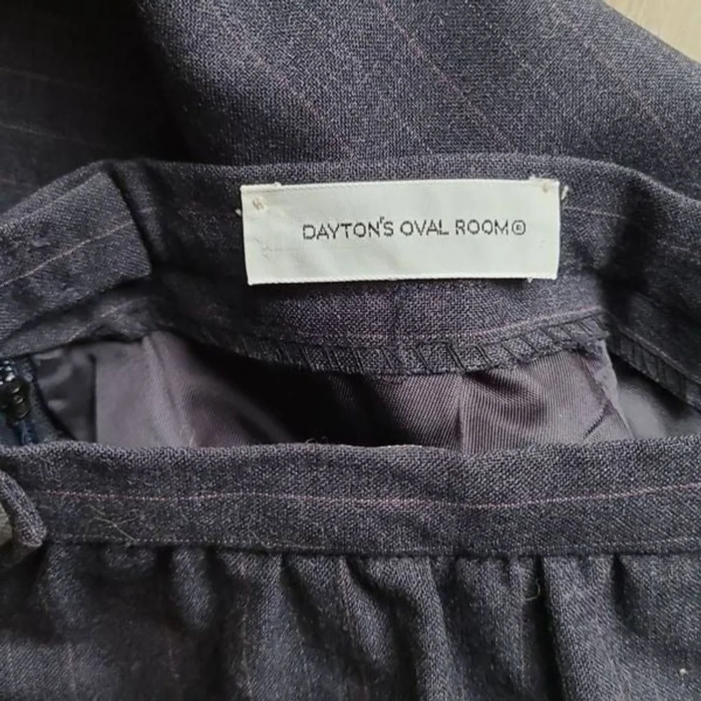 Cricketeer Dayton's Oval Room Tailored Long Lined Wool Skirt sz S Navy Pinstripe - Picture 6 of 7